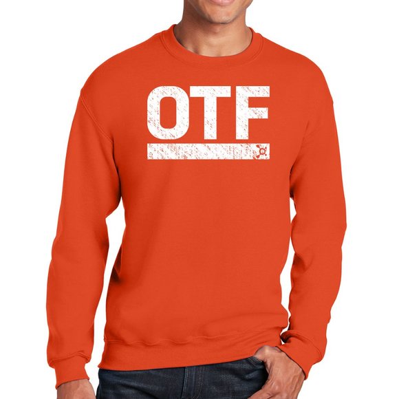 Orange Theory DISTRESSED OTF Orange crewneck Sweatshirt - Picture 1 of 3